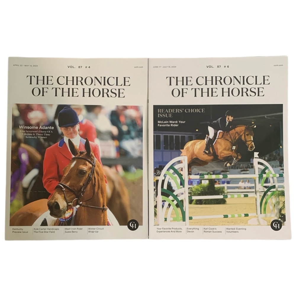 The Chronicle Of The Horse Magazine Lot Of 2 April and June 2024 Winsome Adante